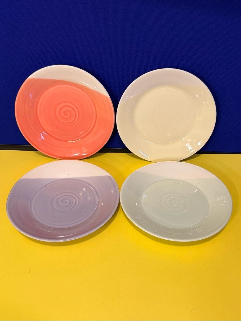 Royal Doulton 1815 Tapas Plates Set of 4 Pastel Colorblock 6.5"
